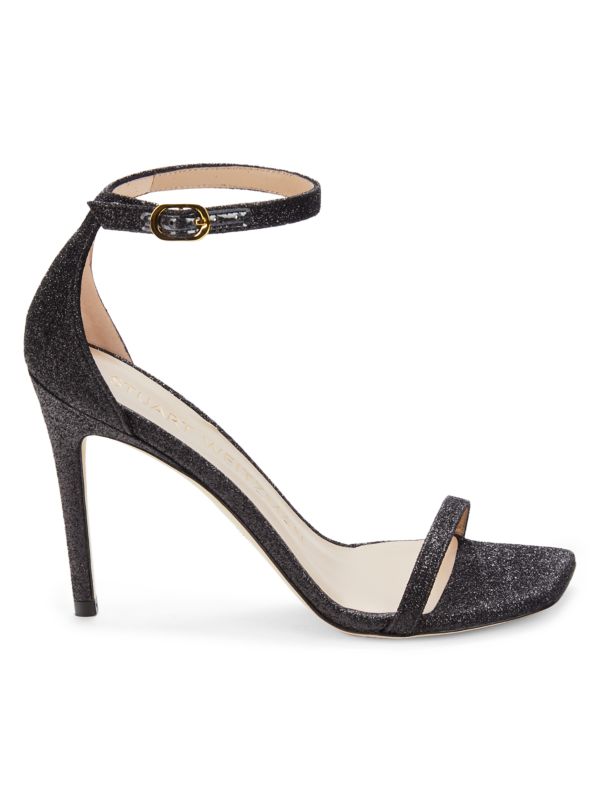 Stuart Weitzman Nudistcurve Embellished Ankle Strap Sandals